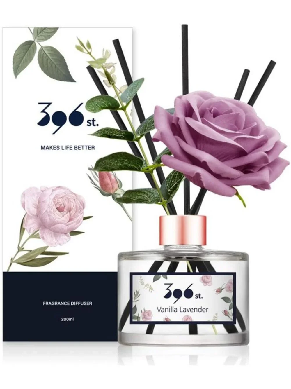 Vanilla Lavender Reed Diffuser Set, 200ml Home Fragrance, Scented Oils Decor